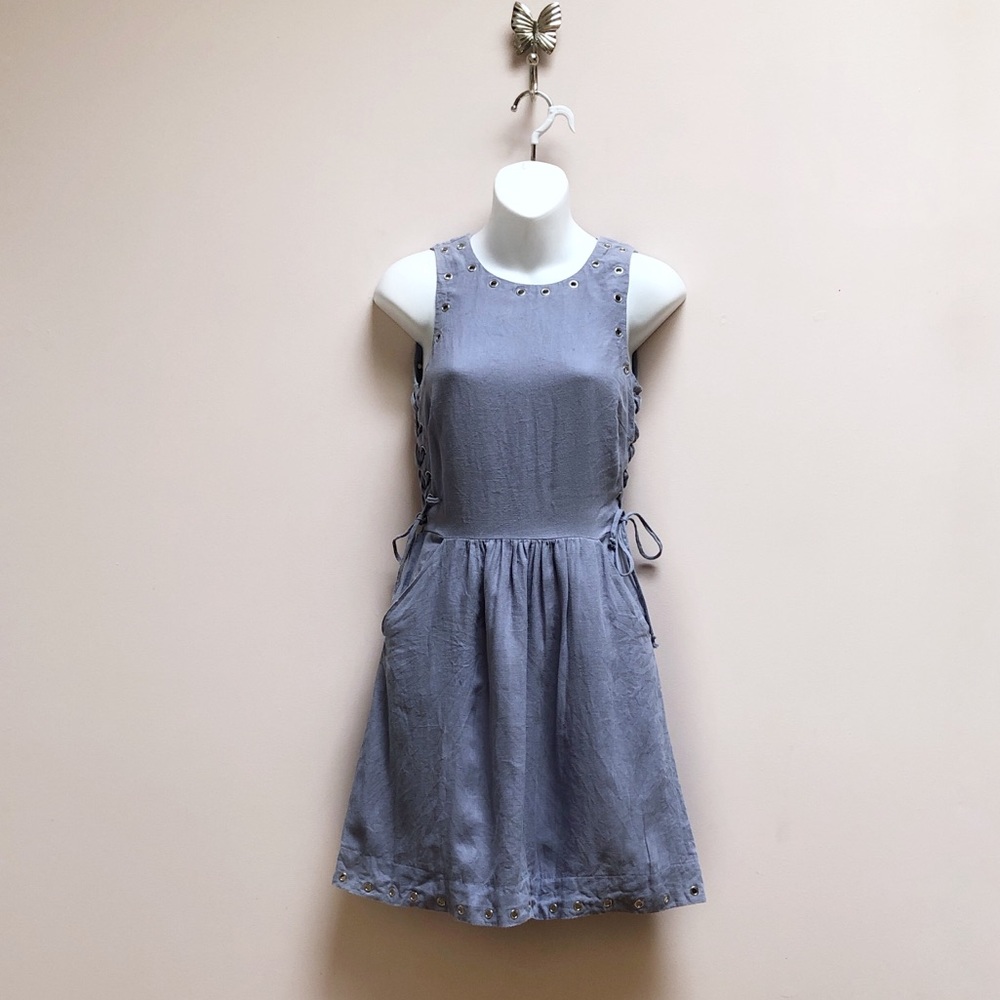 Reformation eyelet dress chambray